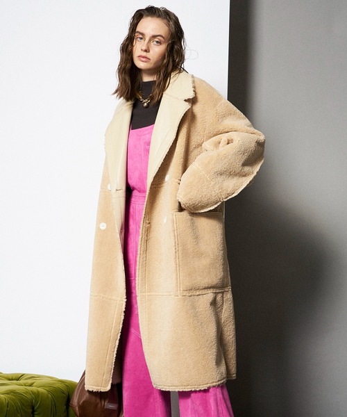 ヴィーガンレザーリバーシブルボアコート【MAISON SPECIAL/メゾン