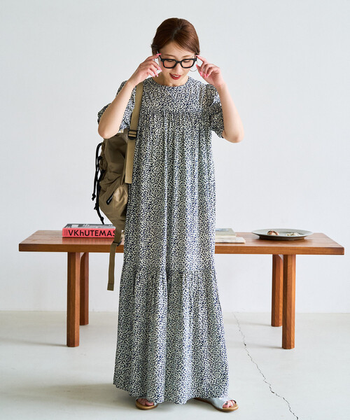 セール】限定展開 花柄 マキシ 半袖 ワンピース（ワンピース