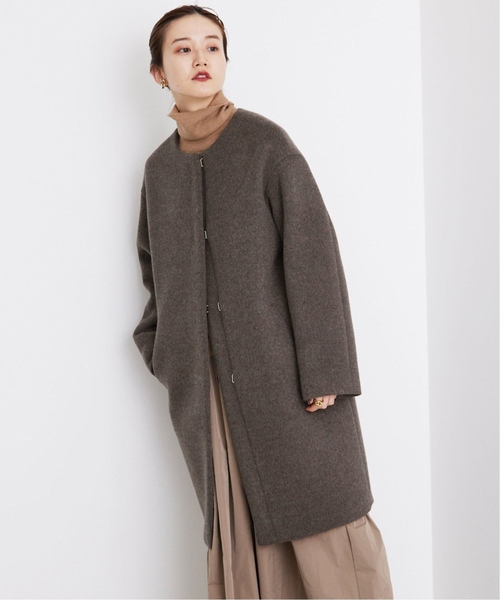 IENA（イエナ）の「《追加》ラムウールノーカラーコート（ノーカラー