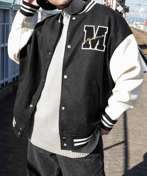 ZIP FIVE】 オーバーサイズ ウールライク サガラ刺繍 ワッペン