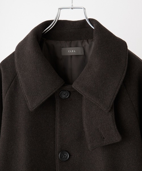 セール】【CLEL】Wool Blend Tech Melton Soutien Collar Coat