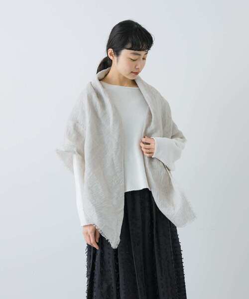 かぐれ（カグレ）の「リネンチェックスクエアストール（マフラー