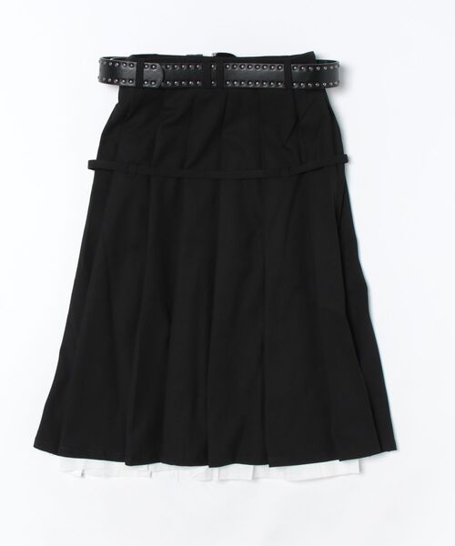 ベルトSET】Belted layered pleats midi skirt【JD】（スカート