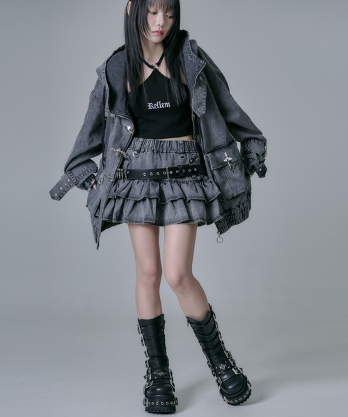 REFLEM/レフレム』弾丸ベルト付きフリルスカート（スカート）｜REFLEM