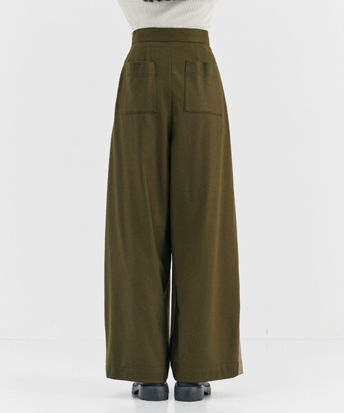 残りわずか！】ドローストリングワイドウールパンツ｜セットアップ着用