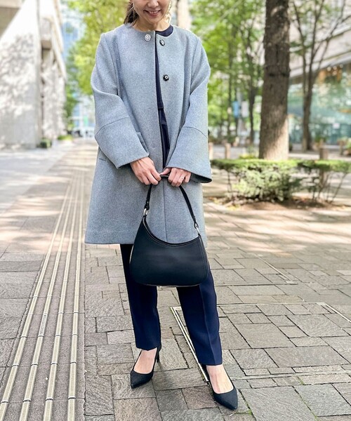 NOLLEY'S（ノーリーズ）の「カシミヤ混ビジューブローチ付きコート