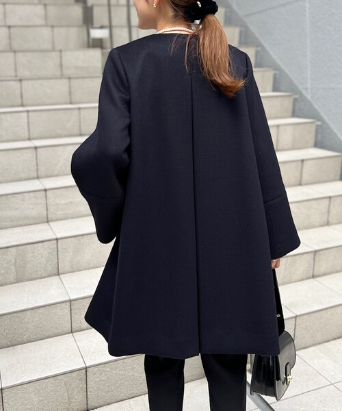 NOLLEY'S（ノーリーズ）の「カシミヤ混ビジューブローチ付きコート