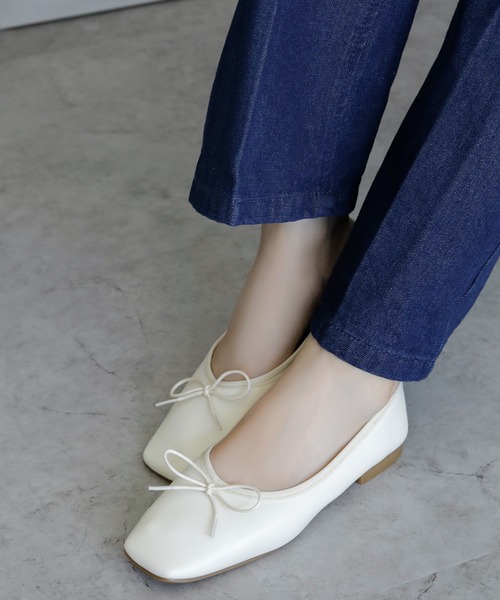 セール】晴雨兼用スクエアバレエシューズ【日本製】（バレエシューズ