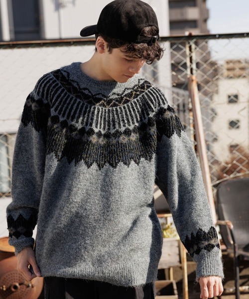 niko and（ニコアンド）の「ノルディック柄ニットプルオーバー