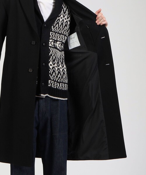 セール】HEVO CISTERNINO ウールナイロン シングルチェスターコート