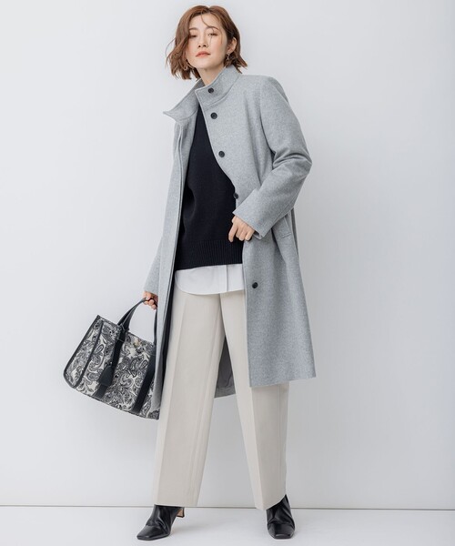 ウールカシミヤビーバー スタンドカラー コート（その他アウター）｜23