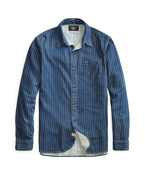 25SS 新品 RRL ダブルアールエル インディゴ ストライプド エプロン