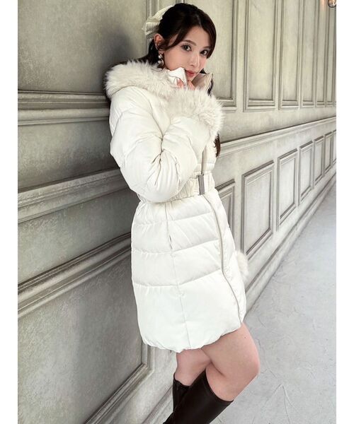 ブラック152510024601で予約受付中】フード付ダウンコート【2サイズ