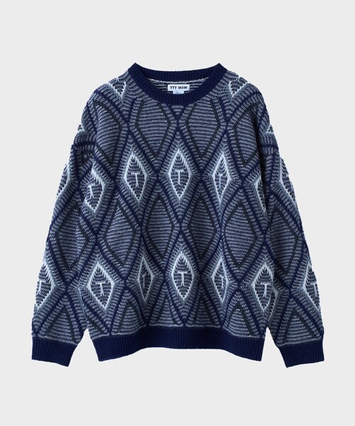 ttt _msw 23ss Diamond knit polo BlueTTT MSW 23SS Diamond Knit Polo