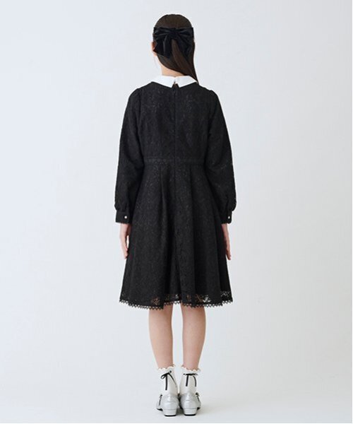 ふんわりリボンタイつきレースワンピース（アンサンブル）｜mezzo
