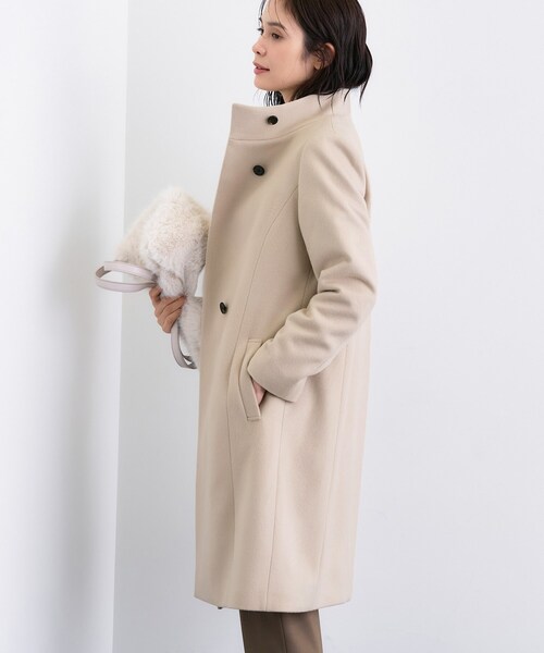 ◇【ウール100％】スタンドカラーロングコート（その他アウター