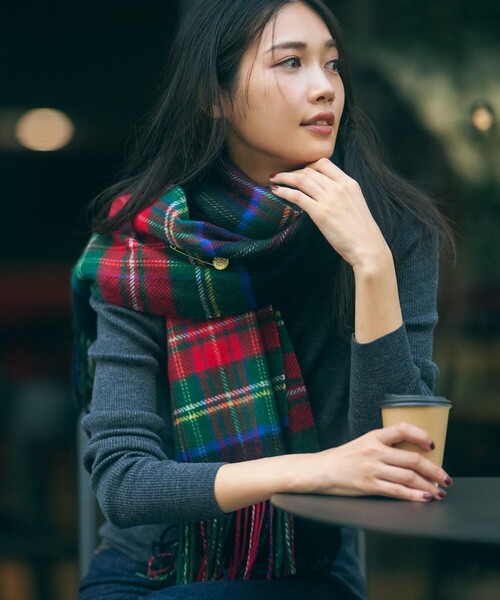 カシミヤ チェック柄 ストール（ストール/ショール）｜23区（ニジュウ
