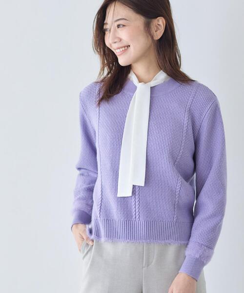 ほんのりラメ感◎】ケーブル柄ニット（ニット/セーター）｜Reflect