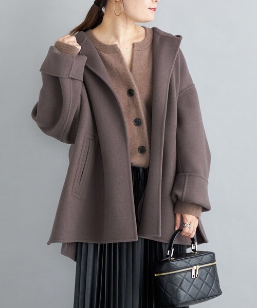 SHIPS（シップス）の「SUPER140 リバー フード ミディ コート