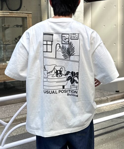 DOGS】ユニセックスアニマル刺繍ロゴ半袖TEE（Tシャツ/カットソー