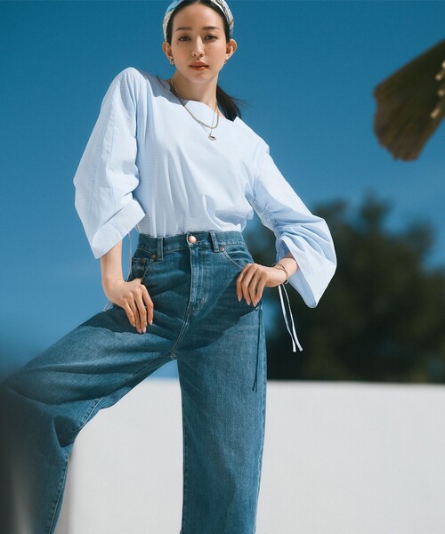 SUKALA デニムクロスタンクトップ&デニムスリットレギンスセット