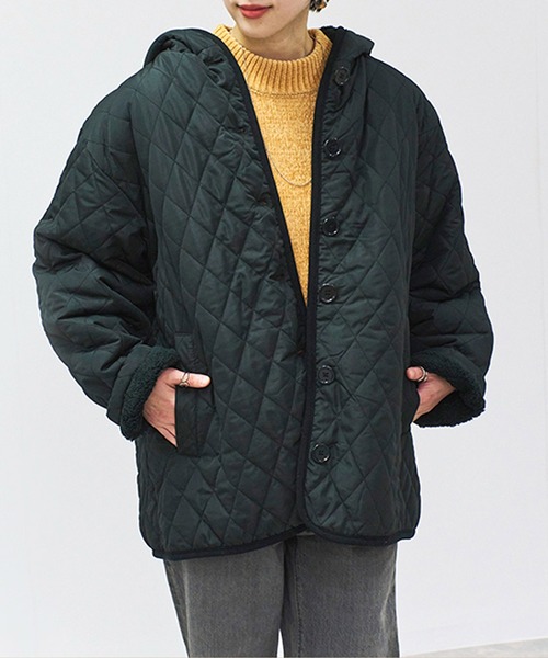 セール】フード付き 裏ボアキルティングジャケット（ブルゾン）｜Fizz