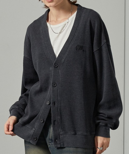 Alfred Alex】ヴィンテージスノーウォッシュ加工ワンポイント刺繍