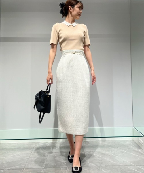 CELFORD（セルフォード）の「ベルト付きツイードタイトスカート