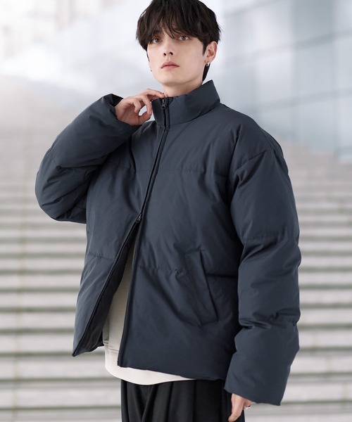 セール】ハイネック中綿ショートジャケット(600フィルパワー)（ダウン