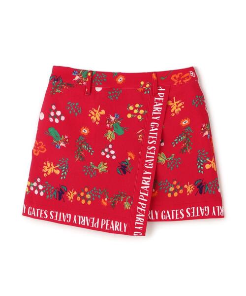 PEARLY GATES】ビオ花柄 Peストレッチカルゼスカート