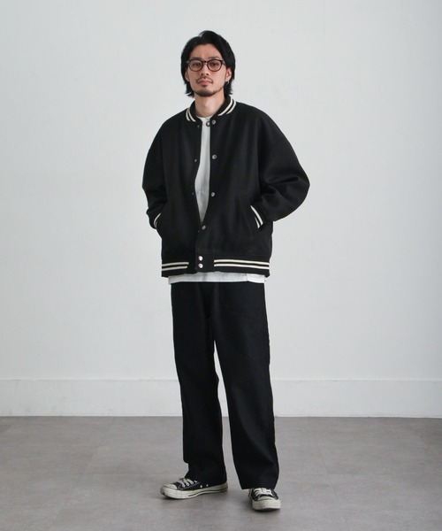 ZIP FIVE】 オーバーサイズ ウールライク スタジャン（スタジャン