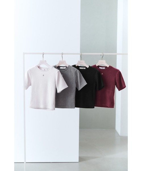 Trois Logo Ribbed Tee（Tシャツ/カットソー）｜Her lip to（ハー