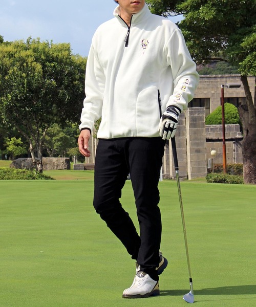 セール】ゴルフウェア ハーフジップ フリースジャケット トレーナー