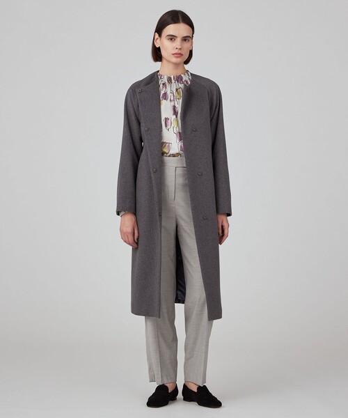 ピュアカシミヤ ノーカラーコート（ノーカラーコート）｜TOMORROWLAND