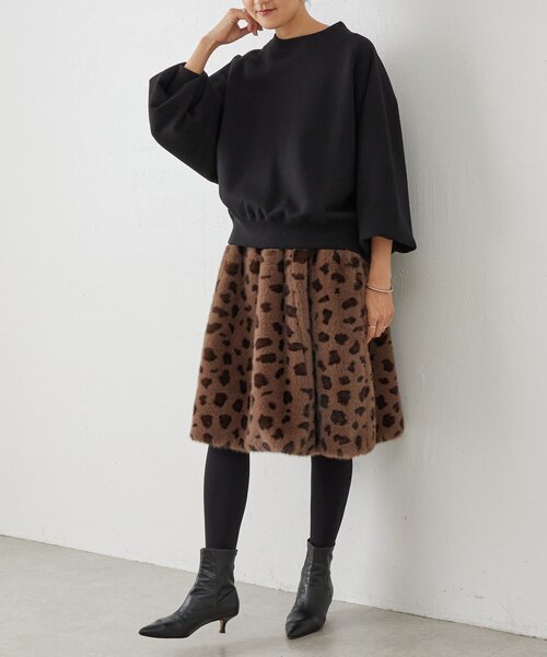 セール】《15 quinze》レオパードファースカート（スカート