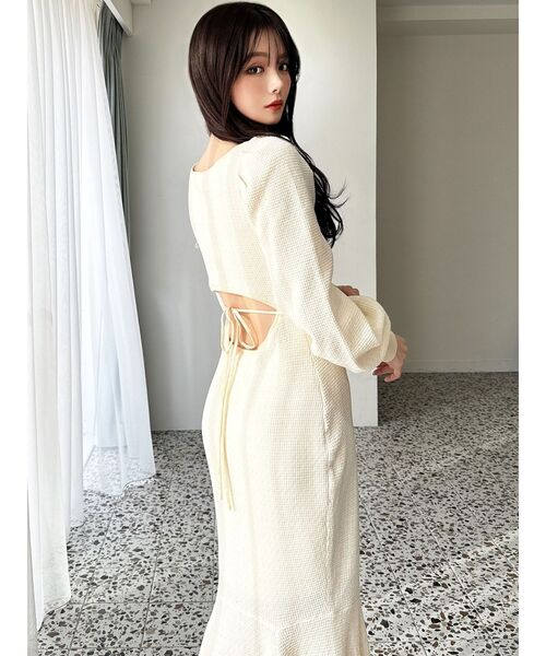 バイカラーツイードマーメイドニットワンピース（ワンピース