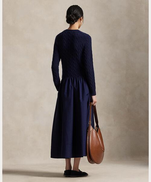 セール】ハイブリッド ケーブル セーター ドレス（ワンピース）｜POLO
