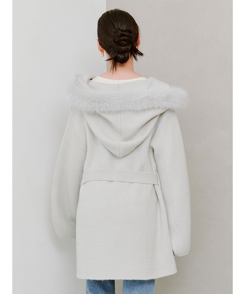 セール】ファーフードニットコート（その他アウター）｜SNIDEL