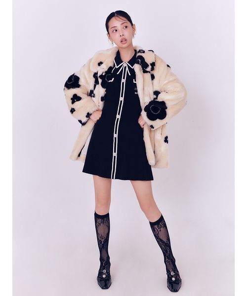 セール】【LILY BROWN×MARY QUANT】ビジュー釦ファーコート（ノー