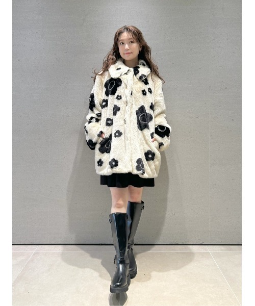 セール】【LILY BROWN×MARY QUANT】ビジュー釦ファーコート（ノー