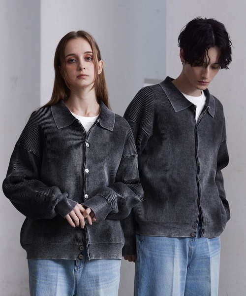 CLEL（クレイル）の「【CLEL】Basic/Spray Rib Knit Shirt Cardigan