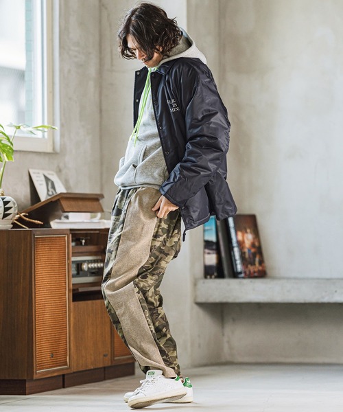 mj10318- Bearing in mindプリントコーチジャケット（ナイロン