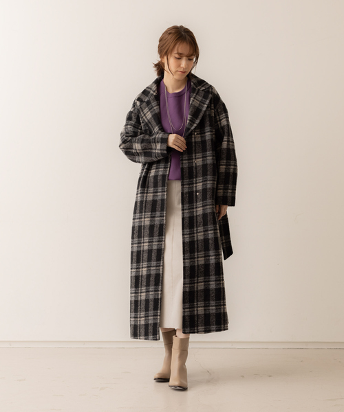 abahouse mavie（アバハウスマヴィ）の「チェック柄ベルト付オーバー