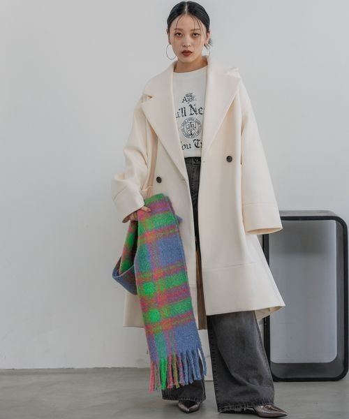 JEANASIS（ジーナシス）の「【WEB限定】ウーリーテックBIGカラーコート