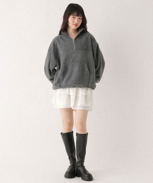ハーフZIPフリースプルオーバー 647913（スウェット）｜Heather