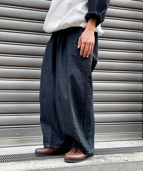 is-ness / イズネス】SILK DENIM 5PK BALLOON PANTS（デニムパンツ