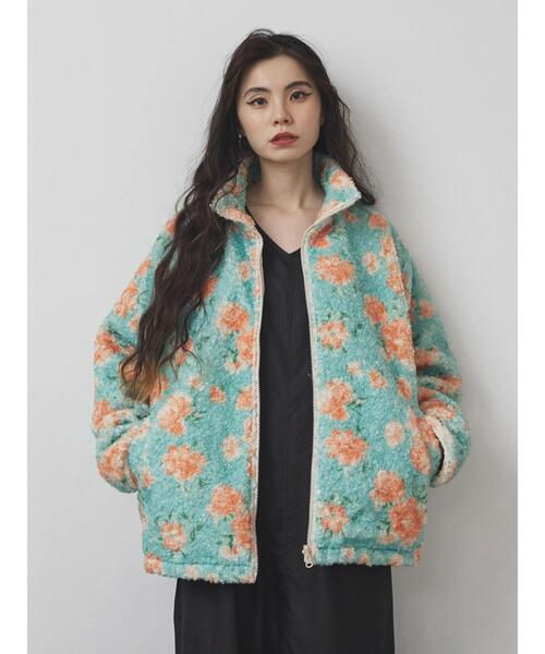 セール】□ESCAR 2wayフラワーptボアブルゾン（ブルゾン）｜ESCAR