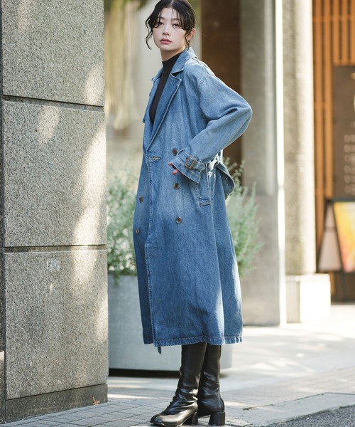 セール】Levi's/リーバイス ロングトレンチコート ダークインディゴ