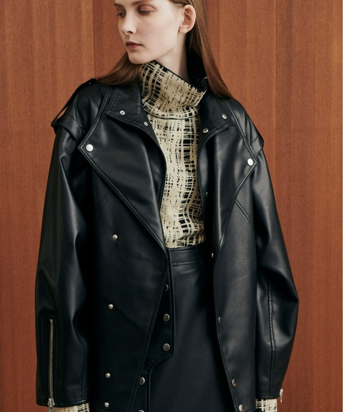 フェイクレザーバイカージャケット / Faux Leather Biker Jacket