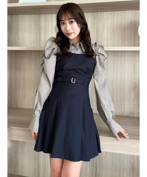 dazzlin（ダズリン）の「長袖レイヤードシャツミニワンピース